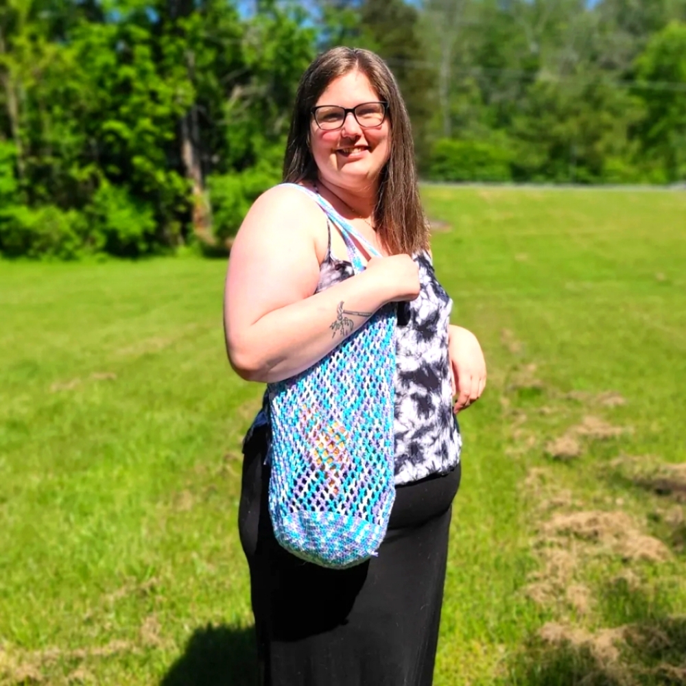 Crocheted Mesh Market Bag